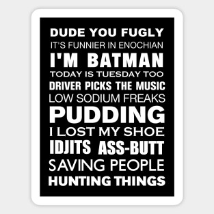 Supernatural Subway Art Quotes Magnet